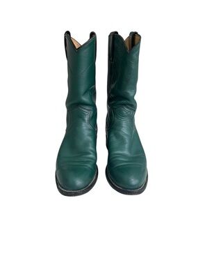 Justin Boots Green Leather Western Boots size 6B